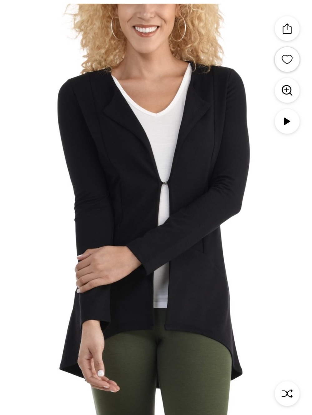 Seek No Further Black Women's Long Sleeve Open Front Cardigan Sweater
